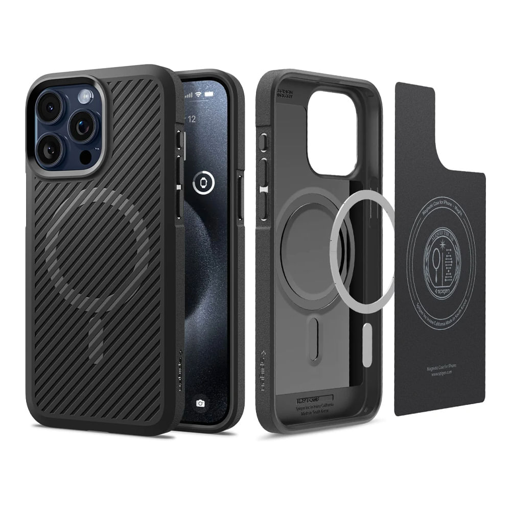 Imagen 2 del producto Case para iPhone 15 Pro Max Core Armor MagFit, color negro mate, diseño delgado, protección resistente