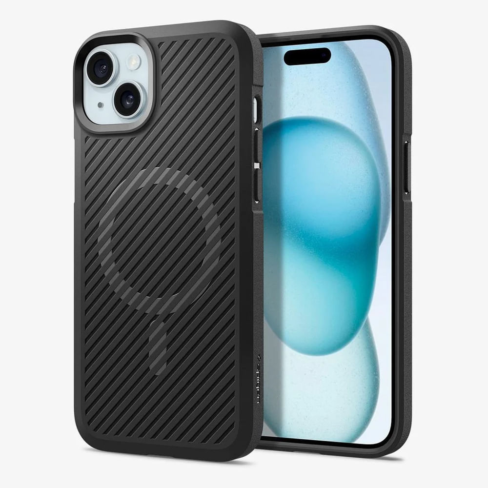 Case para iPhone 15 Core Armor MagFit, color negro mate, diseño delgado, protección resistente