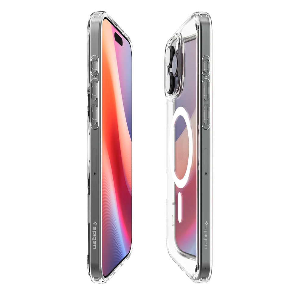 Imagen 2 del producto Case para iPhone 16 Pro Ultra Hybrid MagFit, color blanco, transparente, con MagSafe y protección de cámara