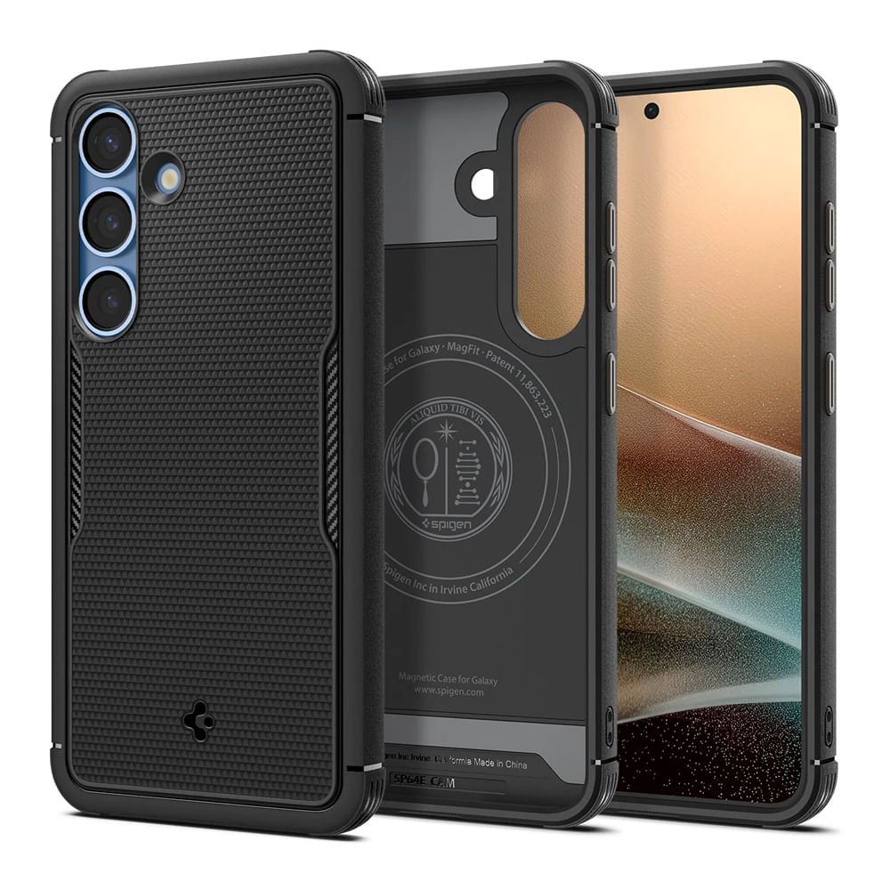 Case para Samsung Galaxy S25 Plus Core Armor MagFit, color negro mate, protección avanzada, MagSafe compatible