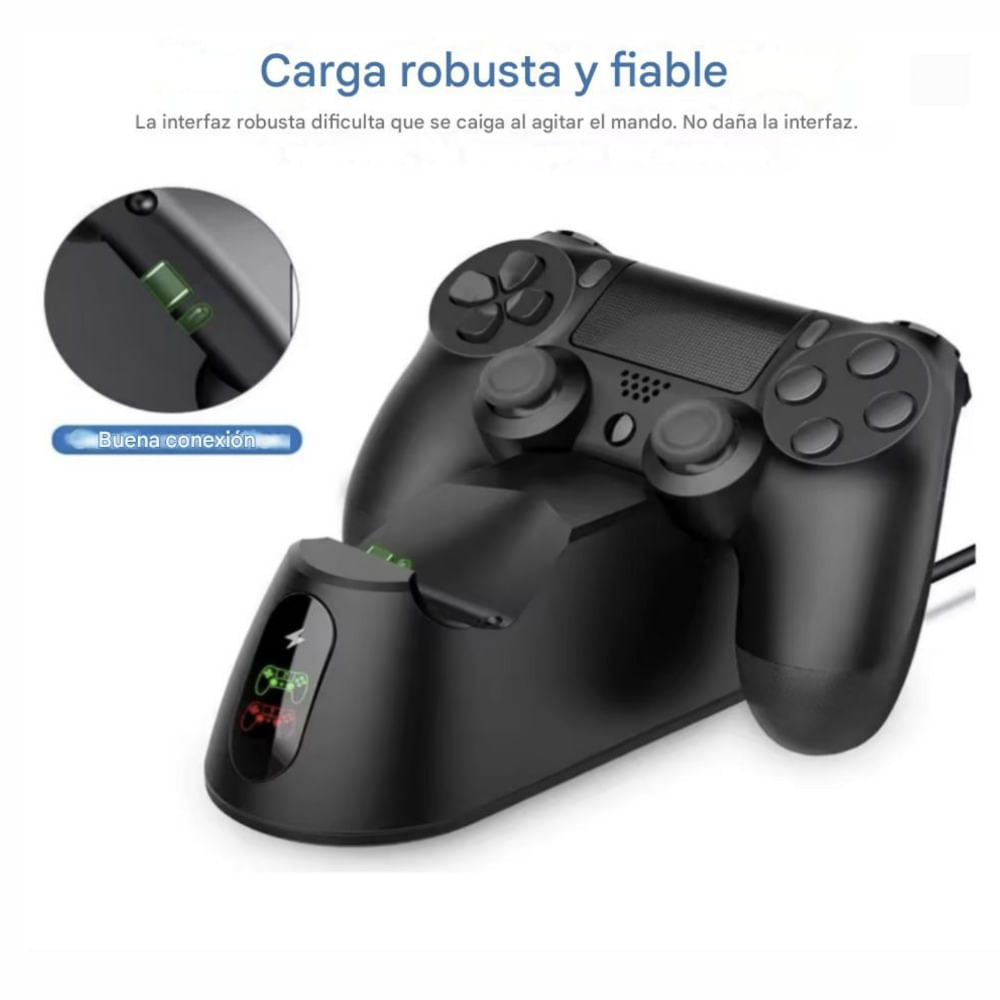 Imagen 2 del producto Cargador inalámbrico, estación de carga PS4, compatible PS4 Slim y Pro, negro