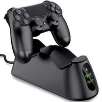 Cargador inalámbrico, estación de carga PS4, compatible PS4 Slim y Pro, negro