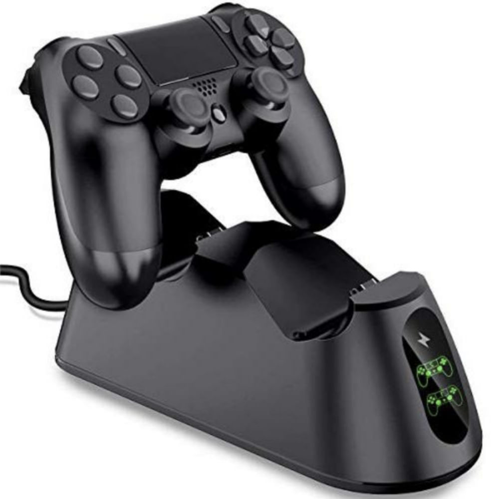 Cargador inalámbrico, estación de carga PS4, compatible PS4 Slim y Pro, negro