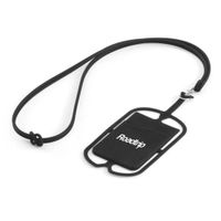 Lanyard universal para celular Roadtrip con tarjetero, negro