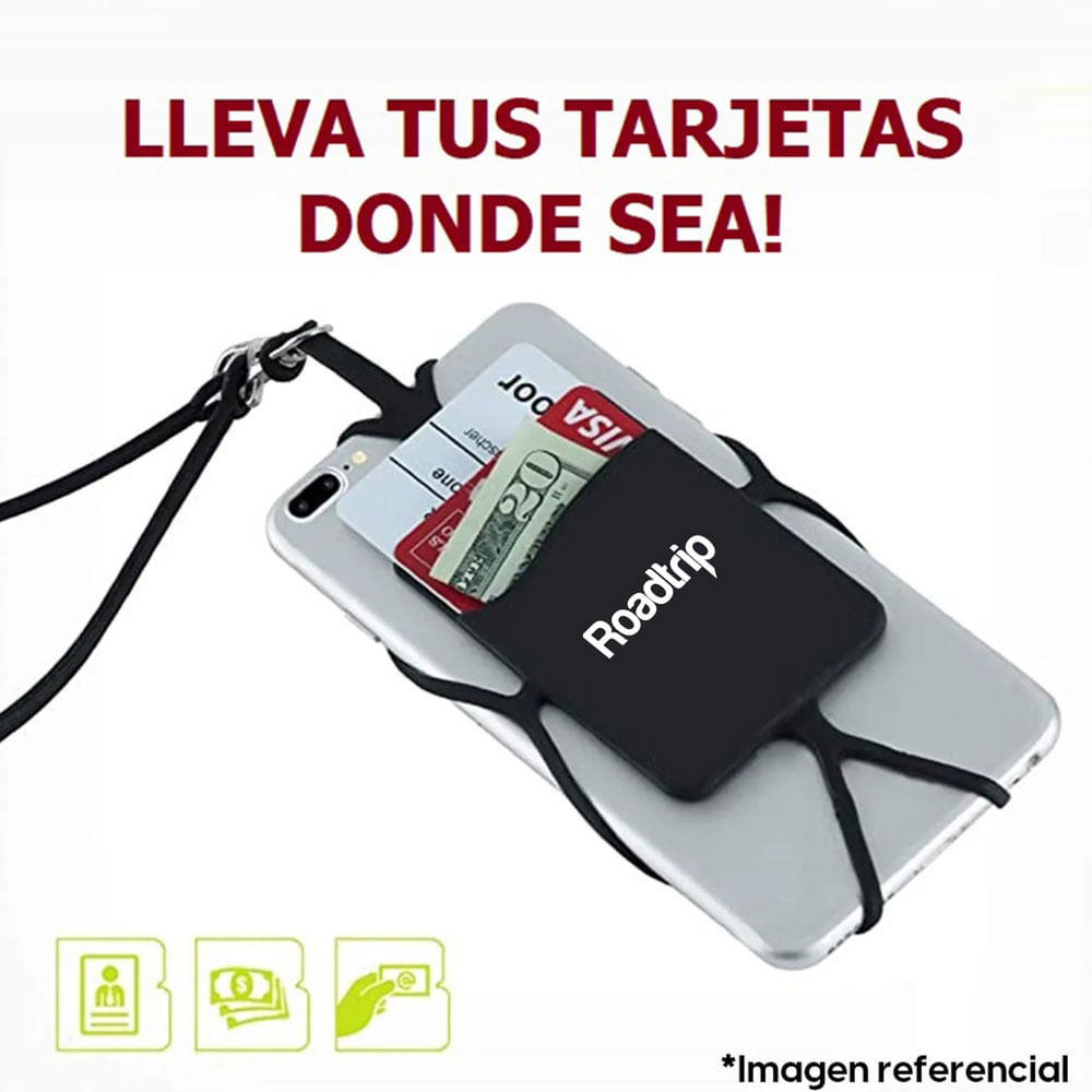 Imagen 2 del producto Lanyard universal para celular Roadtrip con tarjetero, negro