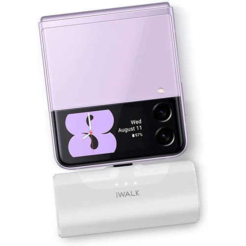 Batería portátil, mini cargador iWalk, conector Lightning, carga rápida, blanco