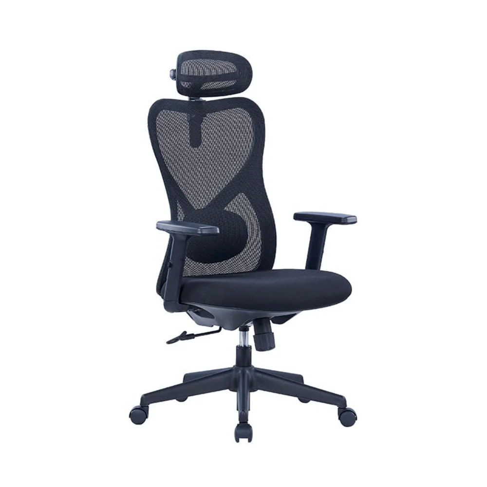 Silla de oficina Ofideas ergonómica presidente Bug Syncro, espaldar en malla, negro