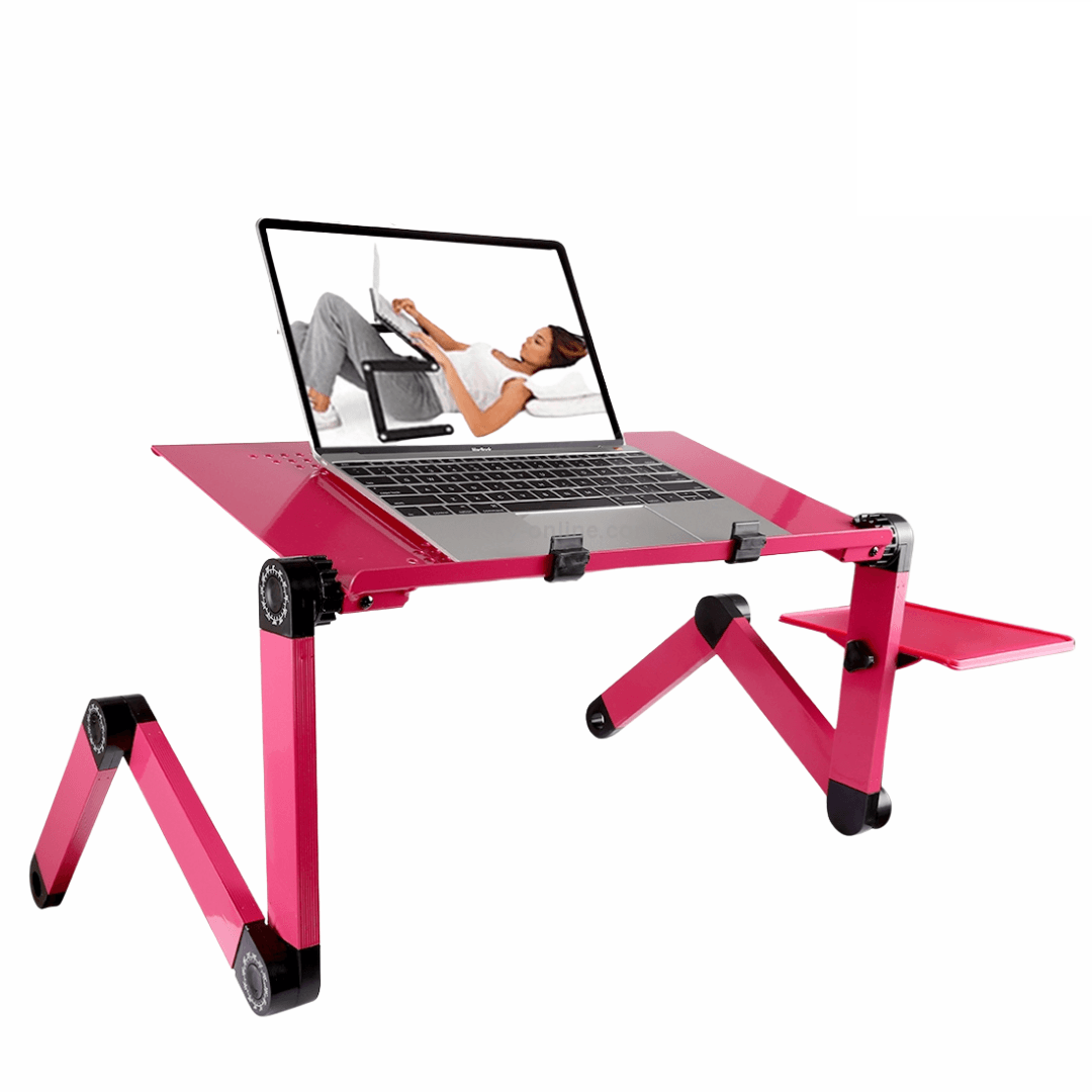 Smart Table Cooler Pro, mesa plegable con ventilador y posa mouse, para laptop hasta 17", fucsia