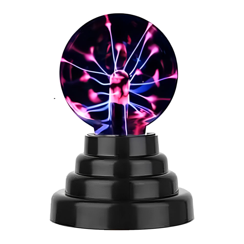 Lámpara escritorio bola de cristal Tesla energía, negro