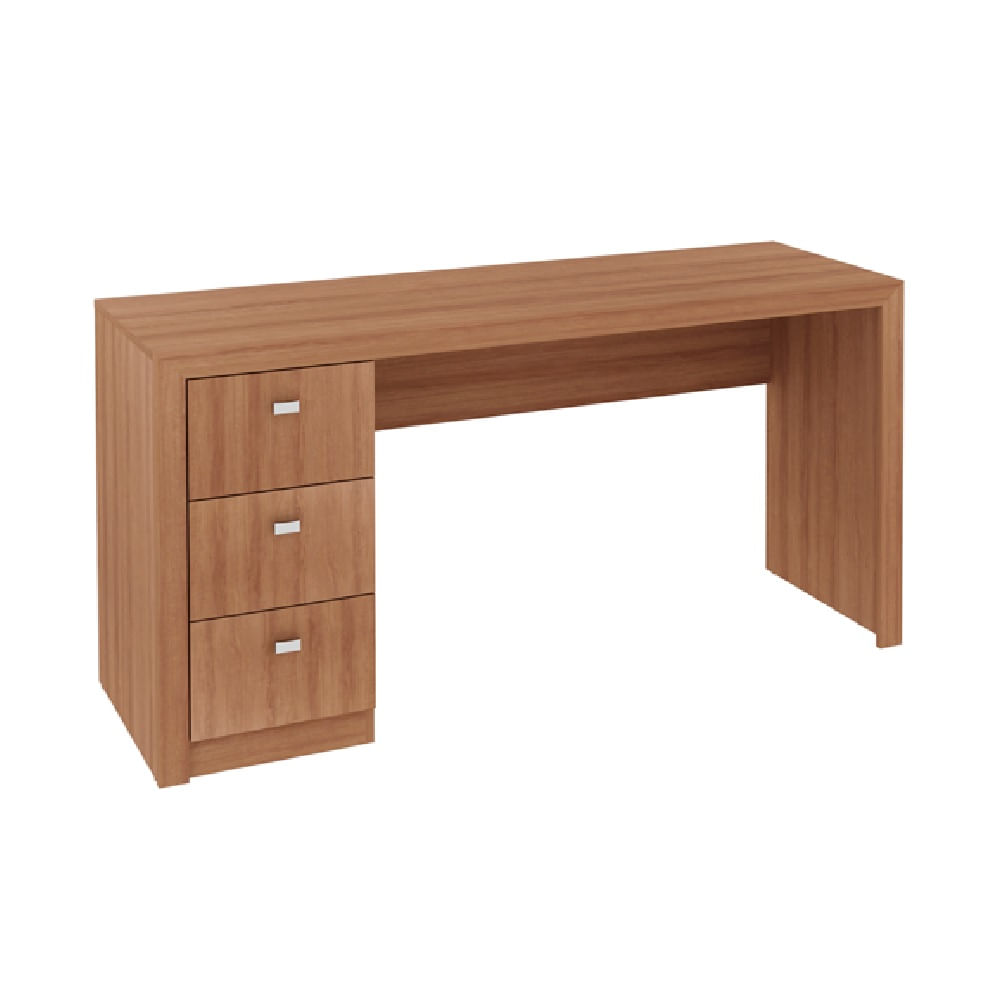 Escritorio Carson Almendra Mobelart, 3 cajones, 2 patas, marrón