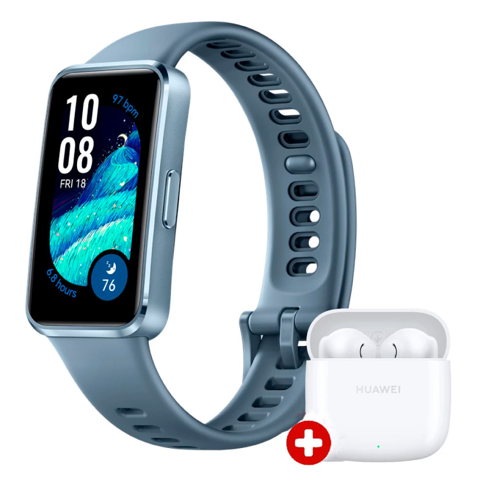 Smartband Huawei Band 10 1.47", máx. 14 días, 5 ATM, azul + Freebuds SE 2