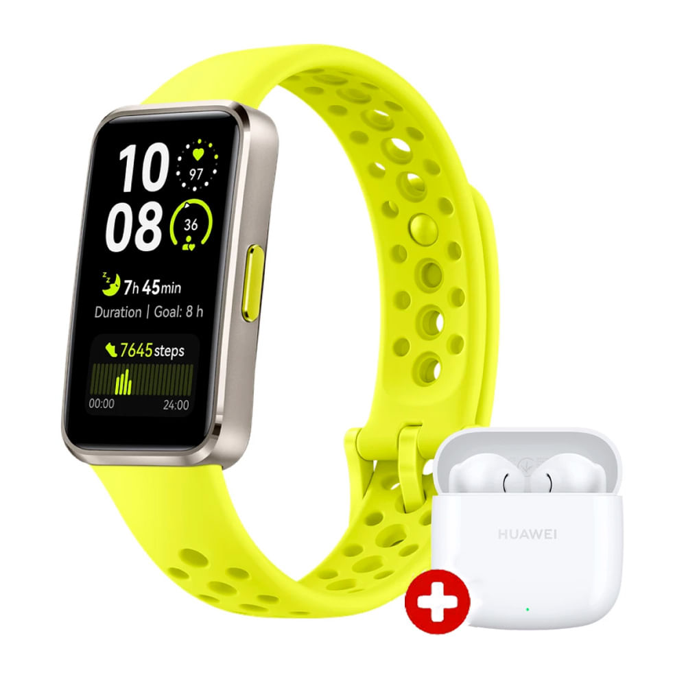 Smartband Huawei Band 10 1.47", máx. 14 días, 5 ATM, verde + Freebuds SE 2