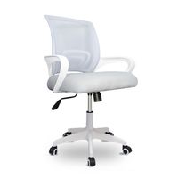 Silla de Oficina Jane con Soporte Lumbar, carga máx. 100kg, 5 ruedas, blanco con gris