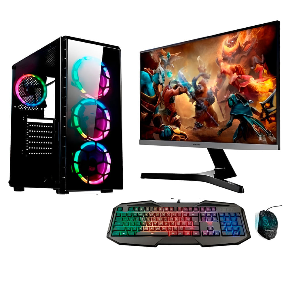PC gamer Intel Core i7-8TH + 16GB RAM + 1TB  Disco + SSD 480GB + VIDEO  GT 750 4GB + FreeDos + Monitor Samsung 24"