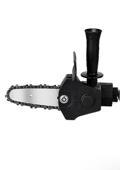 Adaptador a moto sierra para taladro 4", compatible con mandíbulas de 6-13 mm, negro