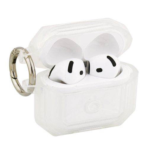 Case para AirPods 4ta gen, translúcido, diseño antigolpe de silicona, transparente