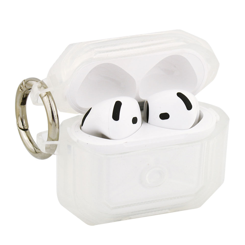 Case para AirPods 4ta gen, translúcido, diseño antigolpe de silicona, transparente