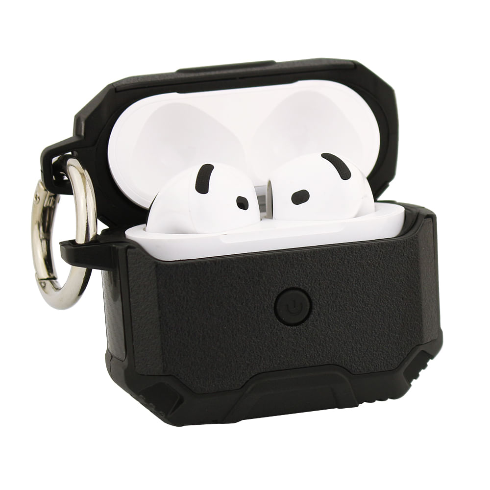 Case para AirPods 4ta gen, diseño antigolpe de silicona, color negro