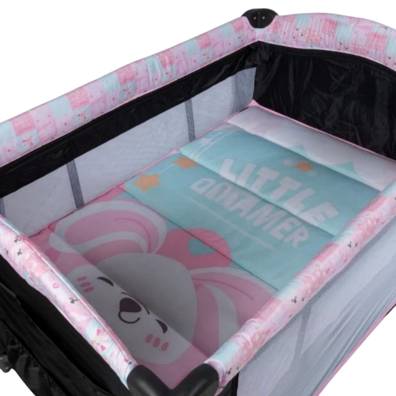 Imagen 2 del producto Cuna corral Sally Ebaby para bebé, función mecedora, rosado