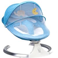 Mecedora Baby para bebé eléctrica, con control remoto, bluetooth, celeste