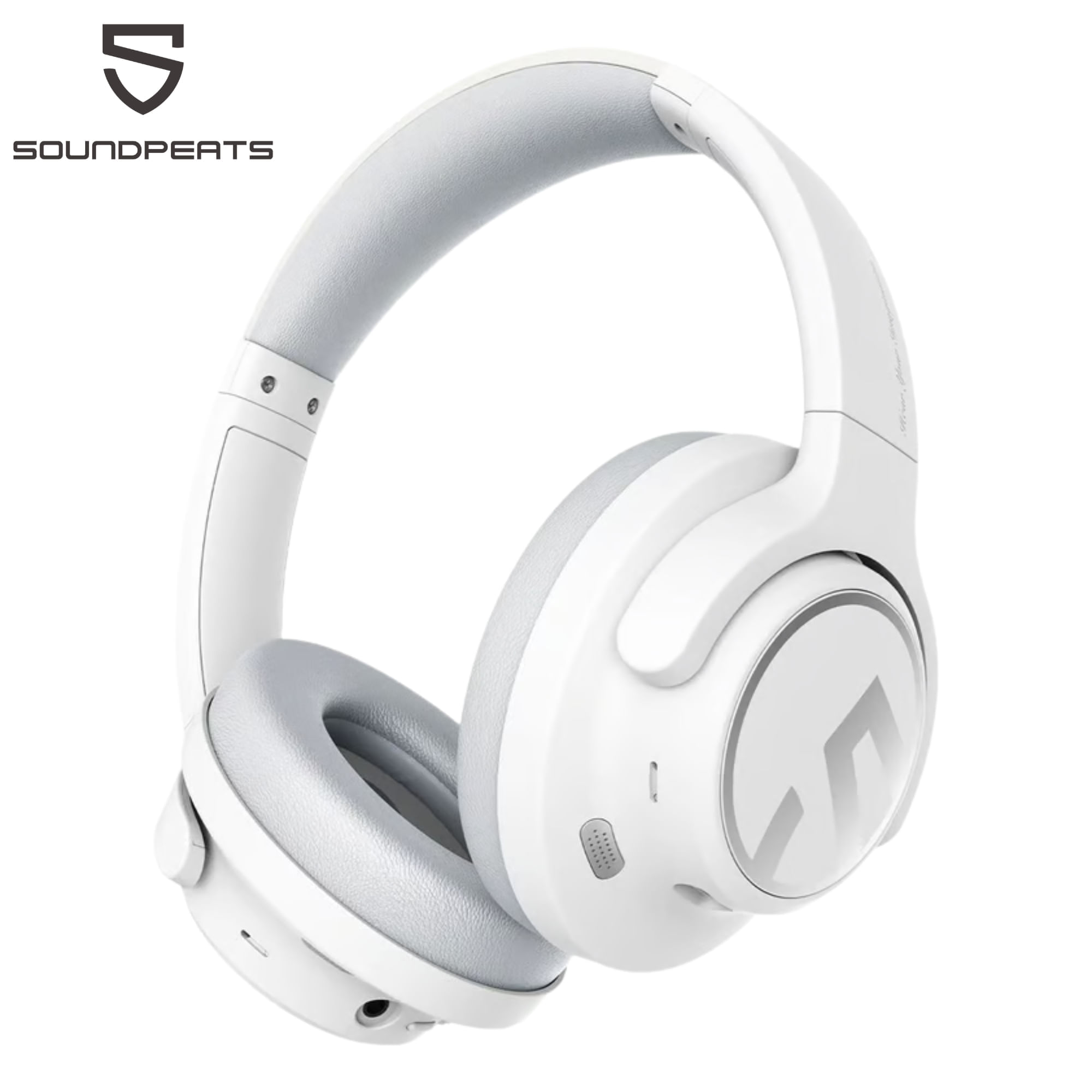 Imagen 2 del producto Audífonos con cancelación de ruido SoundPeats Space Hybrid almohadillas acolchadas, máx. 123 horas, 40 mm, blanco