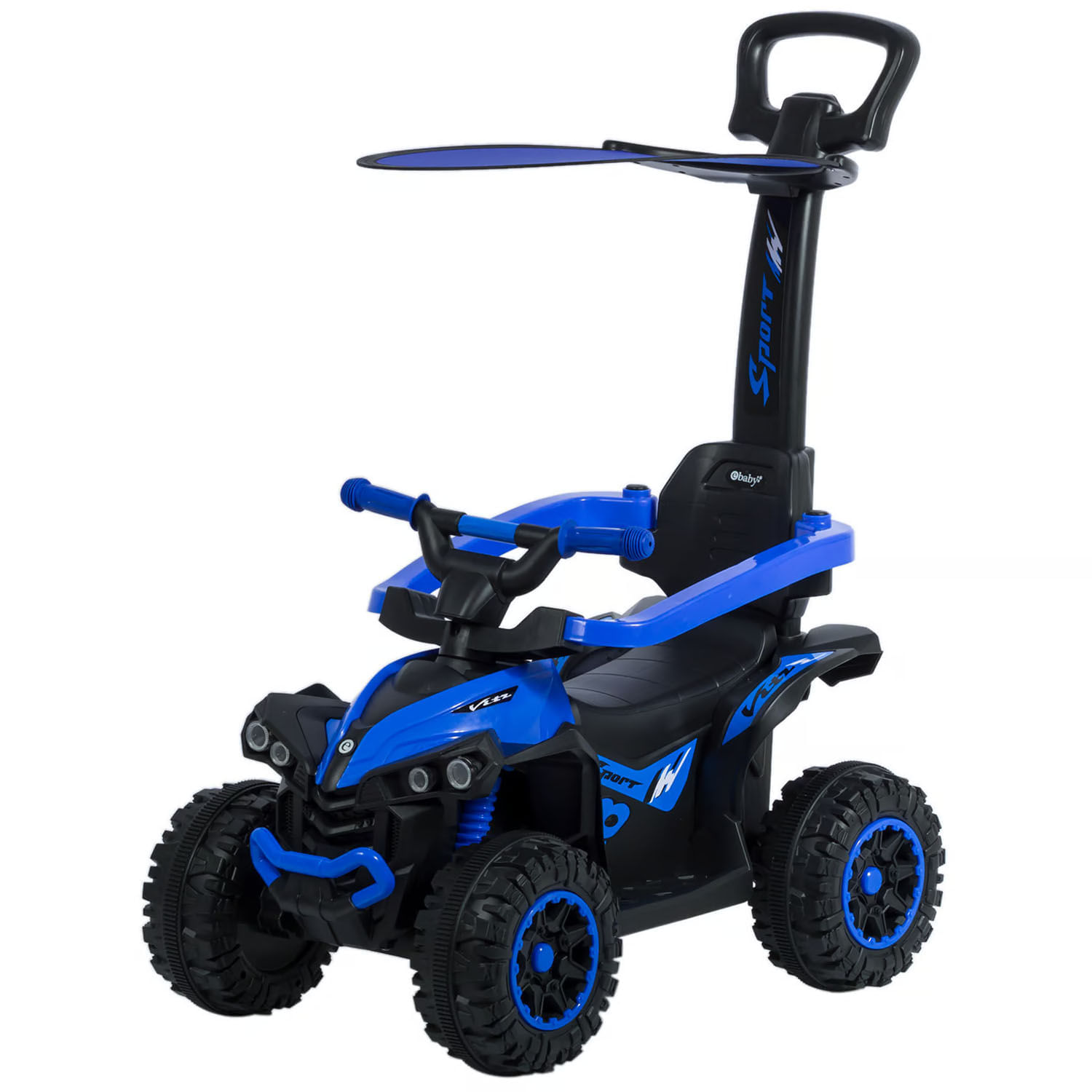 Cuatrimoto Ebaby, musical con luces y sombrilla, azul - EB357