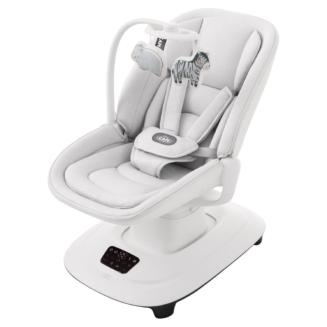 Mecedora eléctrica Baby Cam rocking chair, táctil, respaldar reclinable, blanco