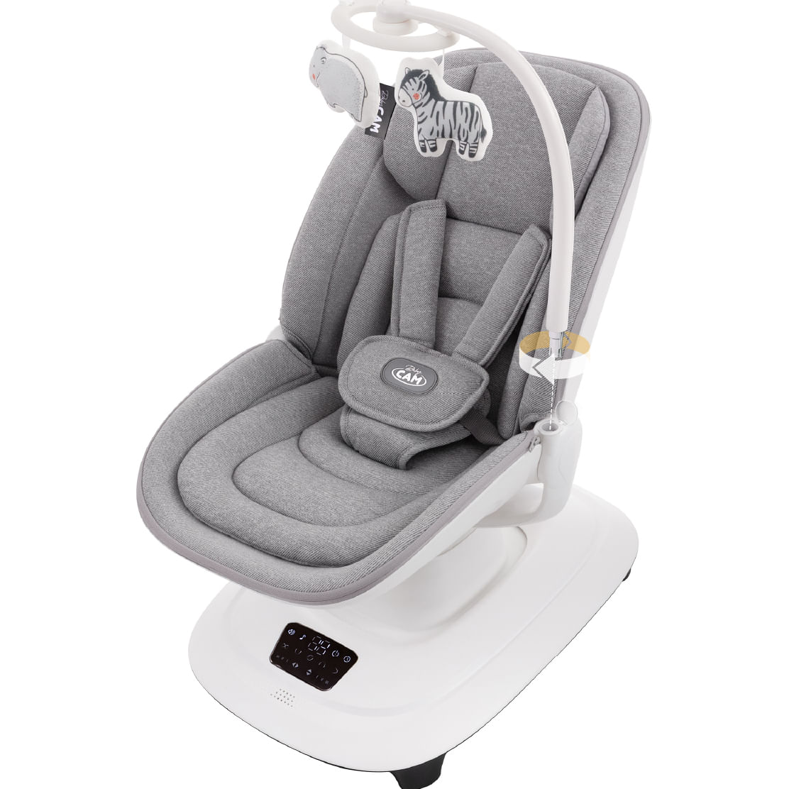 Mecedora eléctrica Baby Cam rocking chair, panel táctil, gris