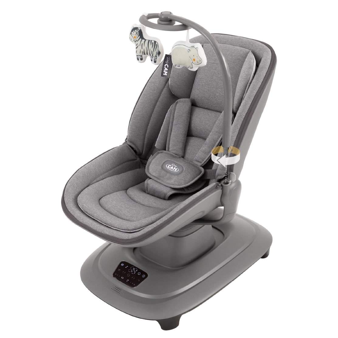 Imagen 2 del producto Mecedora eléctrica Baby Cam rocking chair, panel táctil, respaldar reclinable, gris oscuro