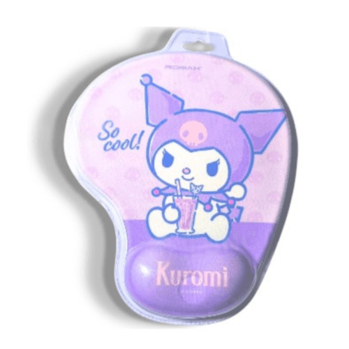 Mouse pad Romax Kuromi, ergonómico, reposa muñeca, lila