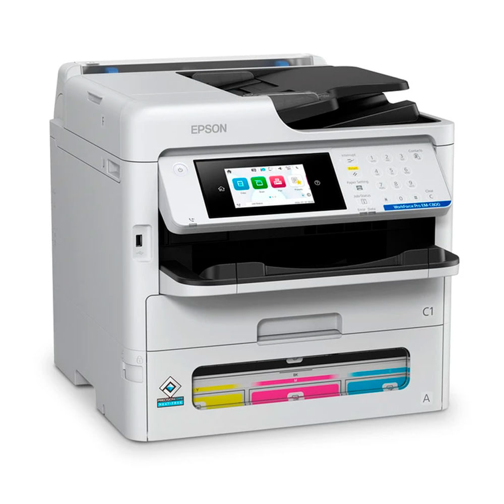 Impresora Epson WorkForce Pro EM-C800, multifuncional, color, blanco