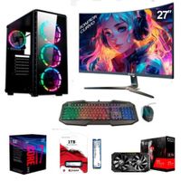 PC Gamer Core i7-8TH + 32GB RAM + Disco solido  SSD 1TB + Radeon RX 580 8GB + Monitor 27"" FHD + FreeDos + Case Gamer