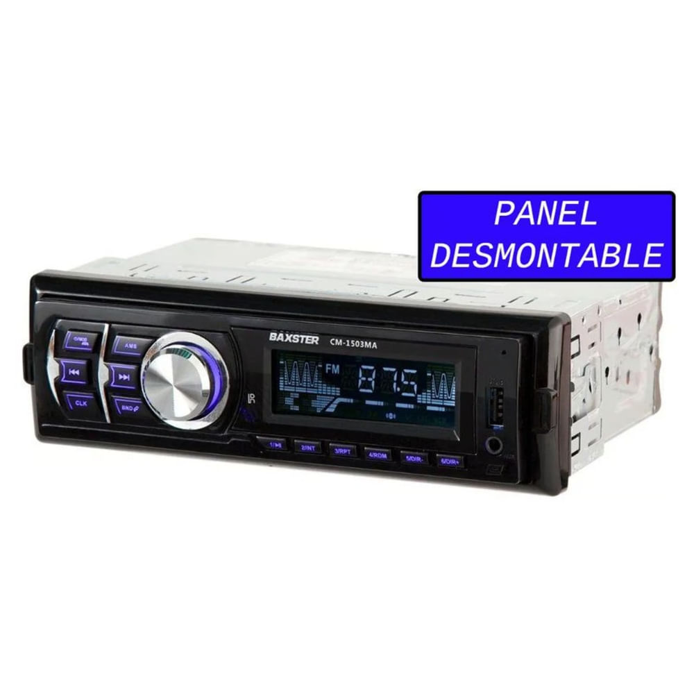 Imagen 2 del producto Autorradio 1Din desmontable, USB, bluetooth, lector de tarjeta SD