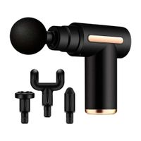 Pistola masajeadora portátil Westminster pantalla LED táctil, 6 velocidades, 4 cabezales, carga USB Tipo C, 25W, negro