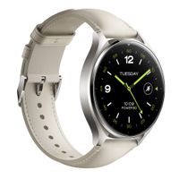 Smartwatch Xiaomi Watch 2 correa de cuero blanco, pantalla AMOLED 1.43"", llamadas BT, resistencia al agua, batería hasta 65h, modos deportivos, blanco