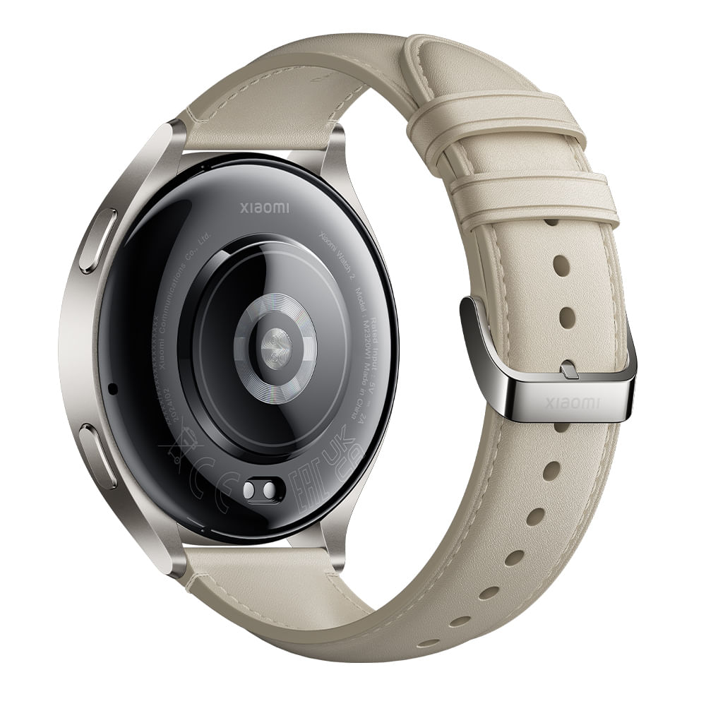 Imagen 2 del producto Smartwatch Xiaomi Watch 2 correa de cuero blanco, pantalla AMOLED 1.43"", llamadas BT, resistencia al agua, batería hasta 65h, modos deportivos, blanco