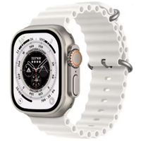 Correa ocean Ultra OEM, silicona, Apple Watch, gancho de acero, blanco