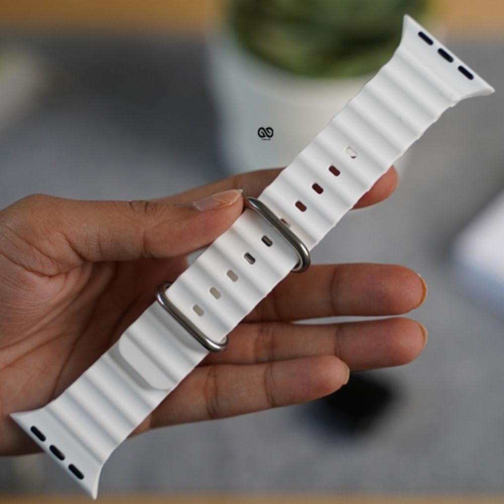 Imagen 2 del producto Correa ocean Ultra OEM, silicona, Apple Watch, gancho de acero, blanco