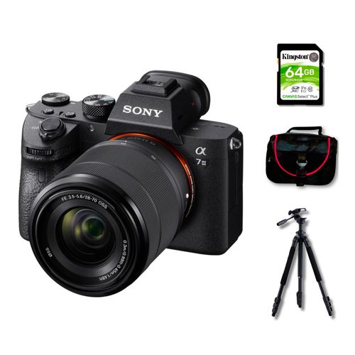 Cámara Sony Alpha 7 III Mirrorless + Lente 28-70mm + Kit Deluxe