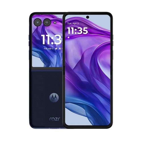 Celular Motorola Razr 50 Ultra 5G, 512GB, 12GB RAM, cámara trasera 50MP y frontal 32MP, 6.9", azul medianoche + Moto Buds Plus