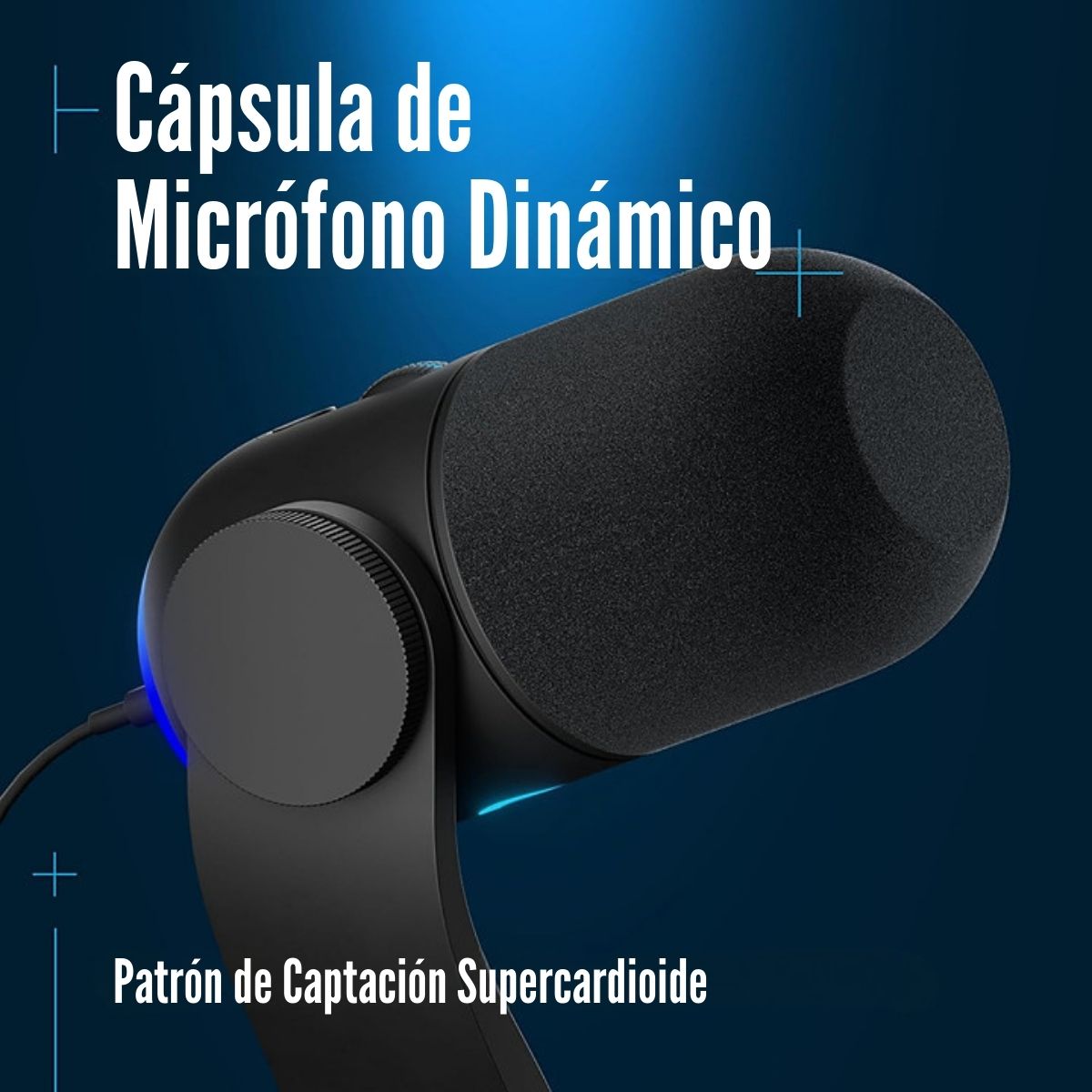 Imagen 2 del producto Micrófono gamer Logitech G Yeti GX dinámico, USB, RGB, negro