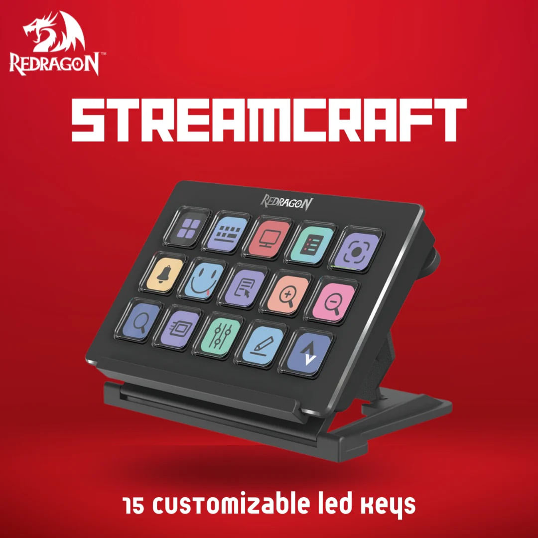 Imagen 2 del producto StreamCraft Redragon SS-550, 15 teclas LCD personalizables, negro