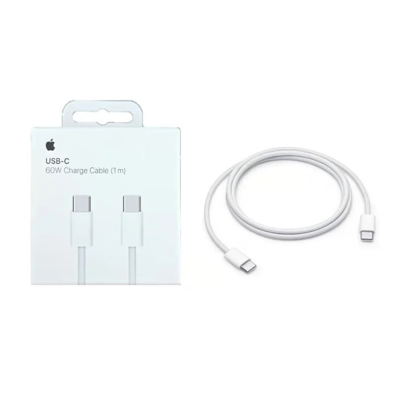 Imagen 2 del producto Cable de carga USB-C trenzado 1 metro, 60W Apple, alta velocidad, carga y transferencia de datos