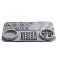 Comedero Anti Ansiedad, antideslizante, interactivo Lick Mat, gris