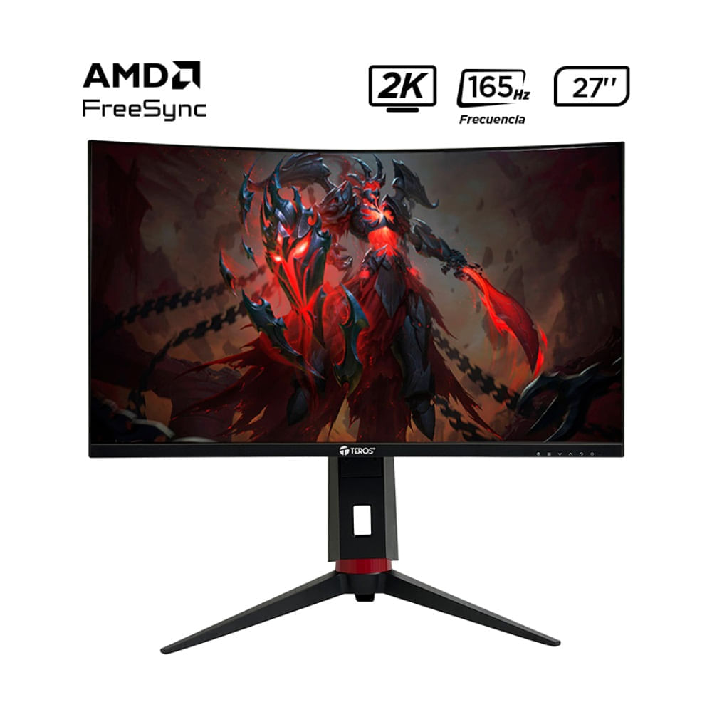Imagen 2 del producto Monitor Teros curvo TE-2767G 27"" QHD VA, 180Hz, 1ms, FreeSync Premium, negro