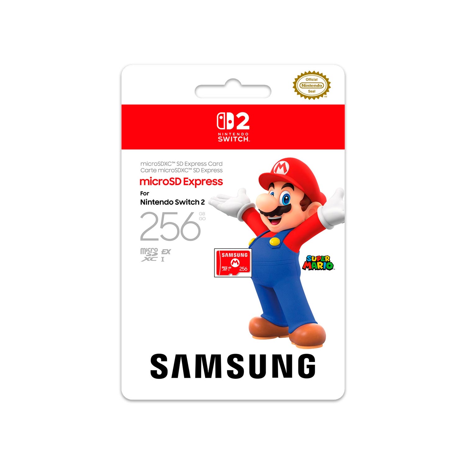 Imagen 1 del producto Memoria microSD Samsung, Express Card, 256GB, para Nintendo Switch 2, alta velocidad, resistente, carga rápida