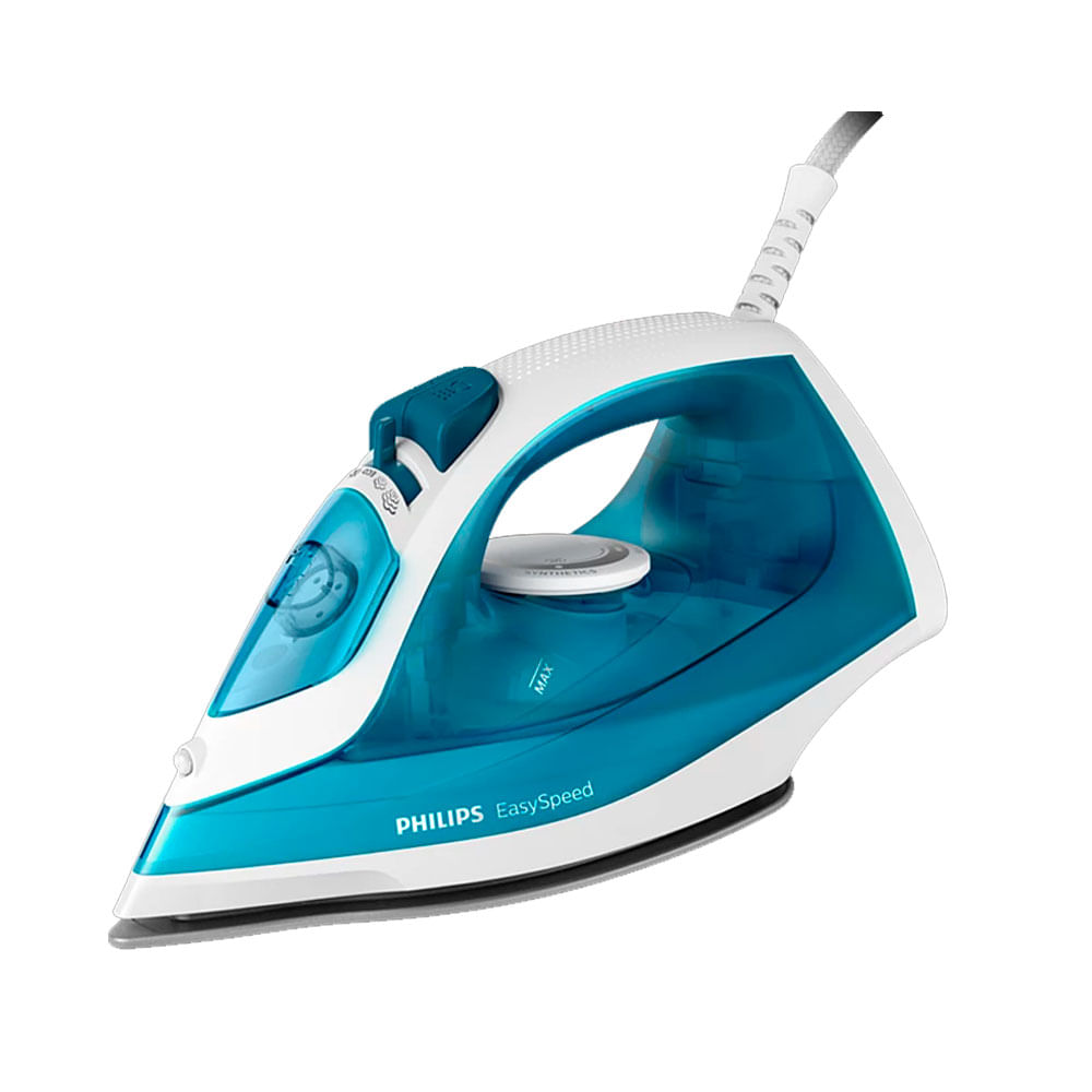 Plancha Philips EasySpeed GC1750/20 2000W, depósito 220 ml, a vapor, antiadherente, azul