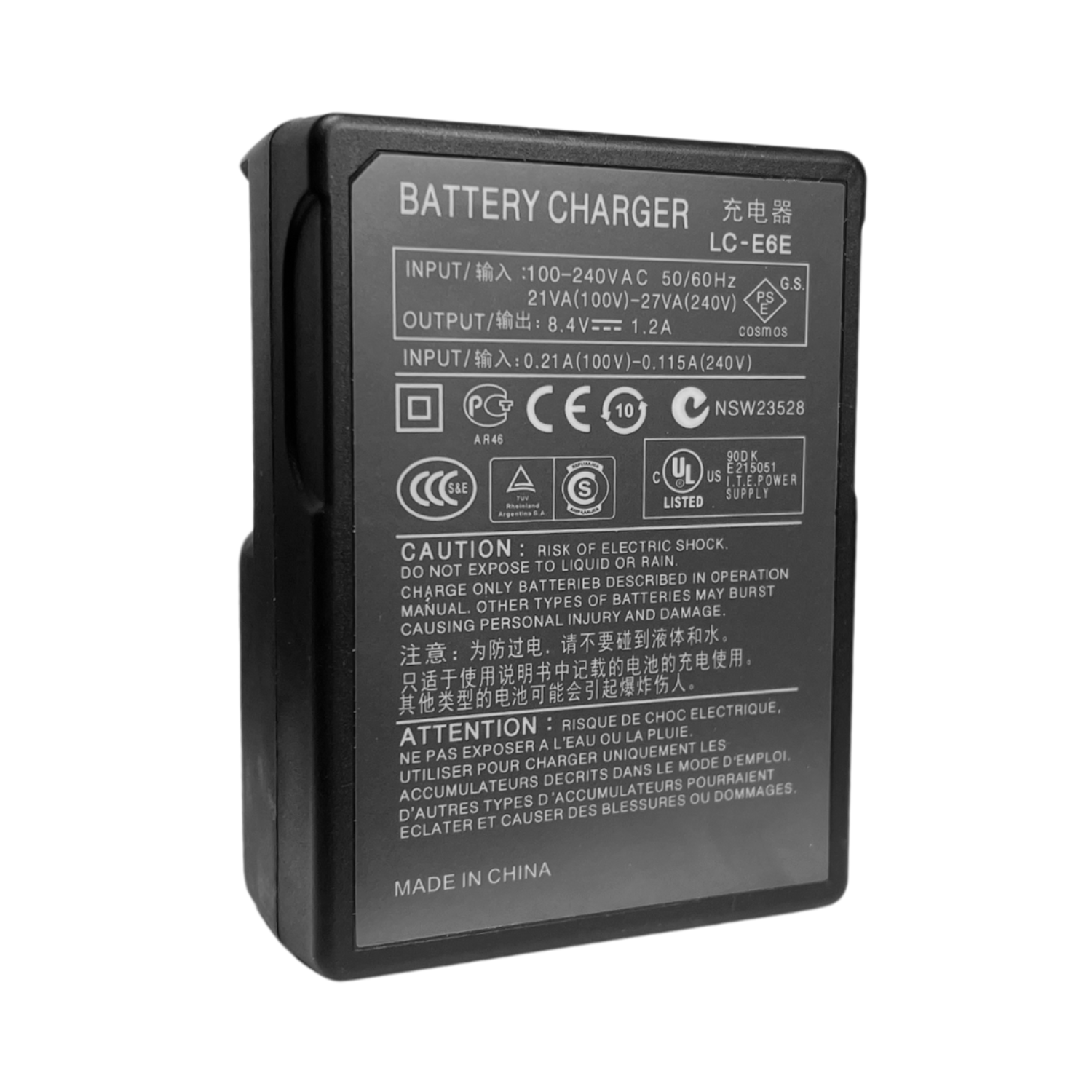 Imagen 2 del producto Cargador LC-E6 para baterías Canon LP-E6 y LP-EL, negro