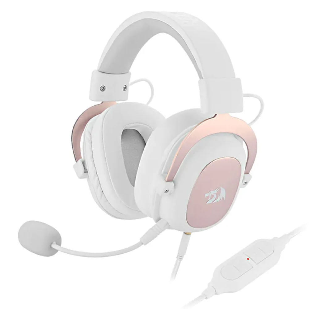 Audifonos gamer Redragon Zeus X 7.1 virtual, conexión usb, cable 2m, rgb, blanco