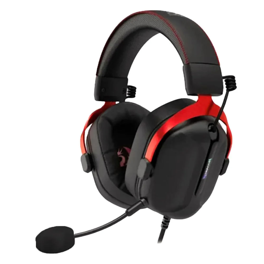 Audífonos gamer Redragon Cybill H312 micrófono desmontable, sonido envolvente, RGB, negro